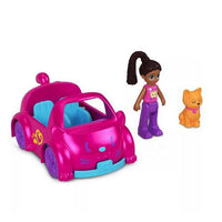 Polly Pocket Pollyville Micro Doll with Cat-Inspired Die-cast Car and Kitty Mini Figure