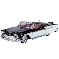 Get Low 1958 Chevrolet Impala Black & White Convertible 1/24