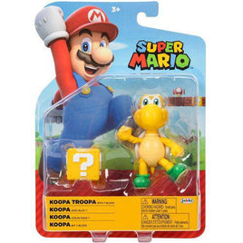 Koopa Troopa with Question Block Green Shoes Super Mario 4" Nintendo Action Figure