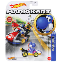 Blue Yoshi Standard Kart Hot Wheels Mario Kart 1/64 Diecast