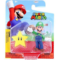 Luigi with Super Star Super Mario Nintendo Action Figure 2.5"