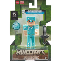 Alex in Diamond Armor 15th Anniversary Minecraft Action Figure 3"