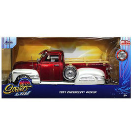 Street Low Lowriders 1951 Chevrolet Pickup Candy Red & White 1/24