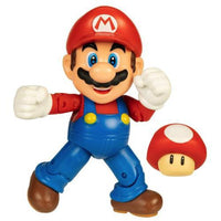 Mario with Super Mushroom Super Mario 4" Nintendo Action Figure