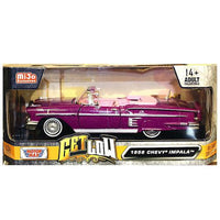 Get Low 1958 Chevrolet Impala Purple with Pink Interior 1/24