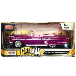 Get Low 1958 Chevrolet Impala Purple with Pink Interior 1/24