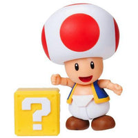 Toad with ? Block Super Mario 4" Nintendo Action Figure