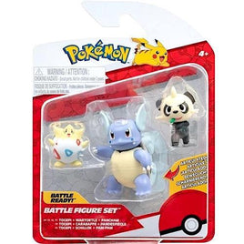 Togepi Wartortle & Pancham Pokemon Battle Feature Figure Set 3"