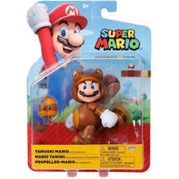 Tanooki Mario with Super Leaf Super Mario 4" Nintendo Action Figure