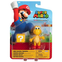 Red Koopa Troopa with Question Block Super Mario 4" Nintendo Action Figure