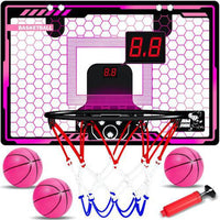 Indoor Light-Up Basketball Hoop Pink with Score Counter