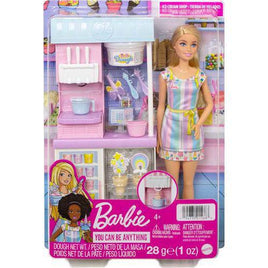 Barbie Ice Cream Shop Playset With 12 in Blonde Doll, Ice Cream Shop, Ice Cream Making Feature & Realistic Play Pieces