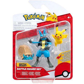 Omanyte, Lucario & Pikachu Pokemon Battle Feature Figure Set 3"