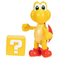 Red Koopa Troopa with Question Block Super Mario 4" Nintendo Action Figure