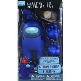 Among Us  Blue with Miner Hat Action Figure 4" with Interchangeable Parts