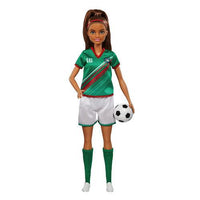 Soccer Player w/Green Top Barbie You Can Be Anything Doll 10.5"