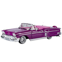 Get Low 1958 Chevrolet Impala Purple with Pink Interior 1/24