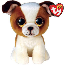 TY Beanie Babies Hugo the Brown and White Dog 6" (Beanie Boo)