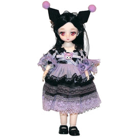 Kuromi Inspired Jointed Doll 12"