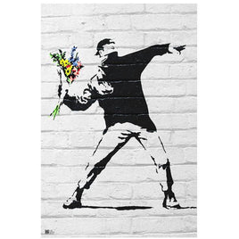 014 ROLLED - Bansky Flower Bomber Poster 24x36 PE