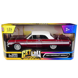 Get Low 1964 Chevrolet Impala Candy Red with White Top 1/24