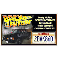 Back to the Future Marty McFly Toyota "2BAK860" Metal Stamped Replica Prop License Plate