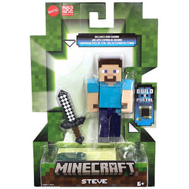 Steve with Sword Build-A-Portal Minecraft Action Figure 3"