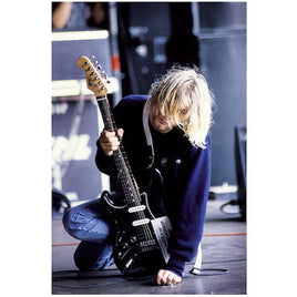 078 ROLLED - Kurt Cobain on Knee Poster 24x36 PW