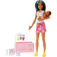 Barbie Skipper Babysitters Playset With Friend Doll, Baby Doll With Sleepy Eyes, Crib And Accessories