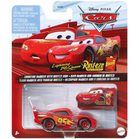 Lightning McQueen with Rusteze Sign Metal Disney Cars  1/55 Scale Diecast