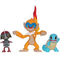 Pawniard, Monferno & Squirtle Pokemon Battle Feature Figure Set 3"