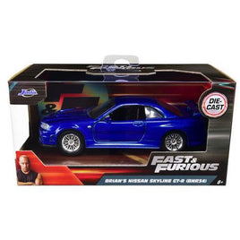 Brian's Nissan Skyline GT-R Blue Fast & Furious Jada Diecast 1/32