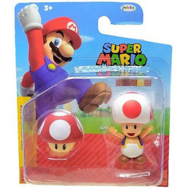 Toad with Super Mushroom Mario Nintendo Action Figure 2.5"