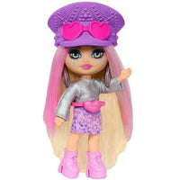 Barbie Extra Mini Minis Doll Purple Hat 3"