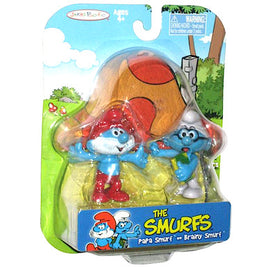 Papa Smurf & Brainy Smurf 2 Pack Figures 2.5"