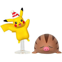 Pikachu and Swinub Pokemon Battle Feature Figure Set 3"