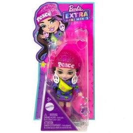 Barbie Extra Mini Minis Doll with Peace Hat 3"