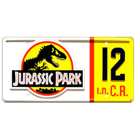 Jurassic Park 1993 Jeep Wrangler Sahara #12 Dennis Nedry Metal Stamped Replica Prop License Plate