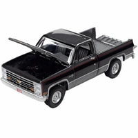 1987 Chevy Silverado R10 Fleetside Silver & Black Auto World Diecast 1:64