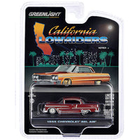 1955 Chevrolet Bel Air Red California Lowriders Greenlight 1/64 Series 5