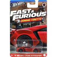 Fast & Furious Dom Toretto W Motors Lykan Hypersport Hot Wheels Diecast 1/64