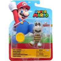 Dry Bones with Coin Super Mario 4" Nintendo Action Figure