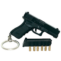 Alloy Glock G17 Shell Ejection Pistol Assembly 1:3 Scale Keychain-Black