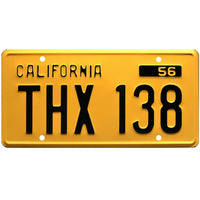 American Graffiti Milner's Deuce Coupe THX 138 Metal Stamped Replica Prop License Plate