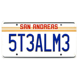 Grand Theft Auto: San Andreas Tow Truck STEAL ME Metal Stamped Replica License Plate