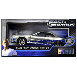 Fast & Furious Brian's Nissan Skyline GT-R BNR34 Jada Diecast 1/32