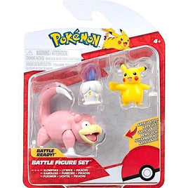 Slowpoke, Litwick & Pikachu Pokemon Battle Feature Figure Set 3"