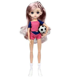 Adeline Soccer Playing Anime Jointed Doll 10"