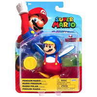 Penguin Mario with Coin Super Mario 4" Nintendo Action Figure