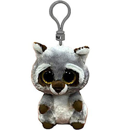 TY Beanie Babies Oakie the Racoon Backpack Clip 4" (Beanie Boos)